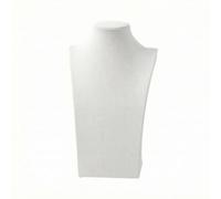 LeeQinersw Manichino Torso Espositore Collane Gioielli Supporto Porta Gioielli Bustino Lino Testurizzato Corpo Curvo Base Robusta Peso Leggero Spostamento Facile, Bianco, Lusso Leggero