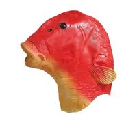 LeeQinersw Maschera di Pesce a Forma di Testa di Pesce per Feste in Costume di per Halloween, Cosplay e Travestimento, Rosso