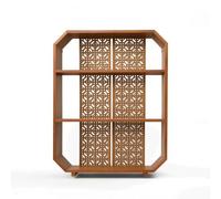 LeeQinersw Mensola da Parete Scaffale Decorazione Ripiano Display Portaoggetti in Legno di Pino con Telaio Geometrico E Pannello a Griglia Adatta per Salotto Sala da Tè Angolo Lettura, Medio