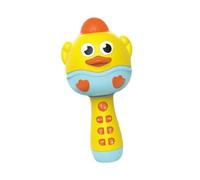 LeeQinersw Microfono karaoke per bambini, giocattolo, macchina karaoke, regalo per bambine e bambini, piccolo microfono a forma di cartone animato, per cantare, Giallo