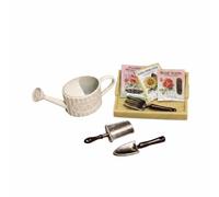 LeeQinersw Mini Annaffiatoio in Miniatura Kit Mini Giardinaggio per Casa Delle Bambole Attrezzi Vassoio Pacchetti Metallo Compatto 16.3 G Adatto per Scene di, Beige, style to 3