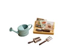 LeeQinersw Mini Annaffiatoio in Miniatura Kit Mini Giardinaggio per Casa Delle Bambole Attrezzi Vassoio Pacchetti Metallo Compatto 16.3 G Adatto per Scene di, Verde, style to 2