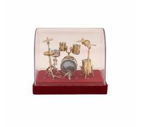 LeeQinersw Mini Batteria Miniatura Set Batteria Tamburo Piatti Modello Realistico in Metallo per Allestire Scena Performance Casa Delle Bambole Collezione , Piccolo 14 10 10cm , style to 2