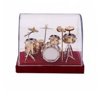 LeeQinersw Mini Batteria Miniatura Set Batteria Tamburo Piatti Modello Realistico in Metallo per Allestire Scena Performance Casa Delle Bambole Collezione , Grande 24 15 16cm , style to 4
