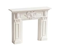 LeeQinersw Mini Caminetto Miniatura Finto Cornice Decorativa Stufa Ornamentale Ornamentazione da Mensola con Centro Traforato E Bordo Superiore Piatto Adatto per, Bianco