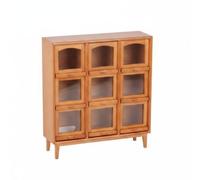 LeeQinersw Mini Scaffale Miniatura Armadietto Espositore Mobile Vetrinetta Legno con 9 Compartimenti per Disporre Mini Oggetti E Accessori Semplicità Wabi Rurale, color to 1