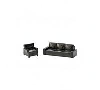 LeeQinersw Miniatura Divano Set Poltroncina Sofà Arredamento Accessorio Modellismo Resina Adatta a Scene per Collezionisti Diorami Salotto Studio Modello, Black