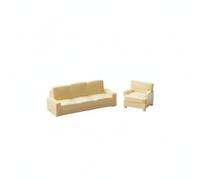 LeeQinersw Miniatura Divano Set Poltroncina Sofà Arredamento Accessorio Modellismo Resina Adatta a Scene per Collezionisti Diorami Salotto Studio Modello, Yellow