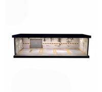 LeeQinersw Miniatura Garage Veicolo Espositore Parcheggio Scatola con Striscia Led Usb E Porta Trasparente Adatta a Collezionisti Esposizione Hobby Decorazione Casa Organizzazione Studio, Mj-07