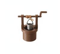 LeeQinersw Miniatura Pozzo Arredo Scenico Casa Delle Bambole Oggetto Artigianale Classico con Secchiello E Corda per Arricchire Paesaggi Adatto a Creazioni Tematiche Rustiche, Marrone