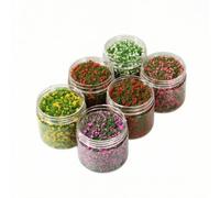 LeeQinersw Miniature Landscape Mater Polvere Flocking Materiale Paesaggio Mini Texture Realistica Applicazione Semplice Adatta per Sand Table Micro Paesaggi, 6 Colori In Barattolo