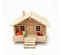 LeeQinersw Modellino Palafitta Bamboo Casetta Capanna Miniatura Ornamento in Bambù Artigianale da Assemblare Manualmente Struttura Solida E Dettagli Realistici, Natural A
