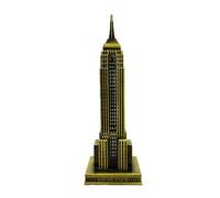 LeeQinersw Moo Grattacielo Miniatura Statua Edificio Scultura Metallo Decorazione Lega Mini Scultura Collezionabile Base a Gradini Incisione Manhattan Punta, 18 Cm