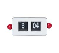 LeeQinersw Numero Auto Flip Clock Ornament Desktop Automatica per Il caffè E Hotel, Bianco Rosso