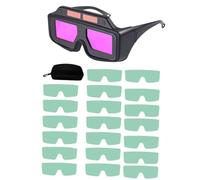 LeeQinersw Occhiali da saldatura auto-oscuranti, leggeri, protettivi, versatili, per saldatore, occhiali da saldatura per taglio elettrico, Occhiali con 20 Lenti