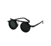 LeeQinersw Occhiali da Sole con Protezione da Steampunk Lenti Polarizzate Lenti Nd Variabili Eliminazione Riflessi Telaio Piastra Metallo Resistente Adatti per, Nero