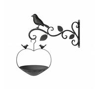 LeeQinersw Outdoor Hanging Feeder Mangiatoia per Uccelli Supporto Muro Scroll con Figure Decorative Ferro Struttura Pendente Ciotola Cuore Adatto a Zona Barbecue Cortile Cm25x15.7x25
