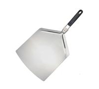 LeeQinersw Paletta Trasferimento Pizza in Acciaio, Pala Per Pizza Quadrata Grande Con Superficie In Alluminio E Manico In Gomma-plastica
