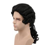 LeeQinersw Parrucca da Giudice Sintetica | Fibra Resistente Al, Parrucca Coloniale, Regolabile, per rappresentazione, Cosplayer