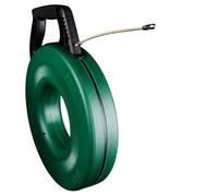 LeeQinersw Passacavi Elettrico Cavo Guida Filo Sonda Tiracavo Guaina con Filo Acciaio 3.0mm Punta a Molla per 90 Gradi con Avvolgitore Adatto a Lavori Elettrici, 20M, Testina Rullo