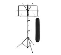 LeeQinersw per spartiti musicali, regolabile in altezza, stabile e semplice, porta note musicali per musicisti, bande, orchestre, spettacoli, Nero