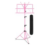 LeeQinersw per spartiti musicali, regolabile in altezza, stabile e semplice, porta note musicali per musicisti, bande, orchestre, spettacoli, Rosa