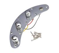 LeeQinersw Piastra di Controllo Del Cablaggio Dei Bassi Elettrici Set con 1 Tono 2 Volume E 1 Jack, Argento