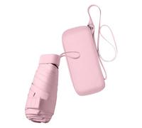 LeeQinersw Piccolo ombrello pieghevole da viaggio, 6 stecche, facile da riporre, alla moda, compatto, protezione solare per attività all'aperto e campeggio, Rosa