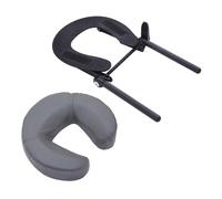 LeeQinersw Poggiatesta per Lettino Da Massaggio Supporto Facciale con Cuscino a Forma di U Ricambio Universale in Spugna PU E Lega di Alluminio Adatto per Salon, Grigio