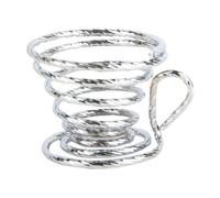 LeeQinersw Porta Filtro tè Accessorio da tè Supporto Acciaio Inossidabile Base Pratica Design Elegante Molla Perfetto per Cucina Soggiorno Ufficio Dimensioni, Argenteo