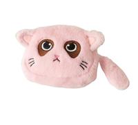 LeeQinersw Portamonete Astuccio Portafoglio Sacchetto a Forma di Gatto di Peluche per Monete E Auricolari con Cerniera Adatto Come Idea Regalo per Bambini, Rosa