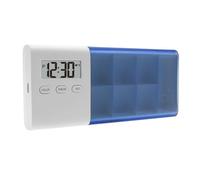 LeeQinersw Portapillole Elettronico Organizzatore Pillole Contenitore Farmaci Dispenser Compresse con 5 Allarmi Sonori E Luminosi Adatto E Viaggi, Blu