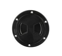 LeeQinersw Portello Marino Stagno Coperta Boccaporto Piatto Tondo Coperchio Nautico con Guarnizione in E Gomma Apertura a Rotazione Installazione con Fori, Nero, 6 Pollici