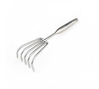 LeeQinersw Rake in Acciaio Inox con Supporto Solido E Manico Comodo per Scavare Crustacei E Dissodare Terreno Adatto a Pesca Regali Cura Giardino Uso Casa , Rinforzato 5-Denti