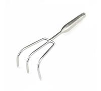 LeeQinersw Rake in Acciaio Inox con Supporto Solido E Manico Comodo per Scavare Crustacei E Dissodare Terreno Adatto a Pesca Regali Cura Giardino Uso Casa , 3-Denti Rinforzati
