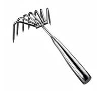 LeeQinersw Rastrello Inox per Scavare Conchiglie Scopo Multiuso Manico Comfort E Denti Allungati Adatto per Caccia Ai Sulla Spiaggia Raccolta Bivalvi Esplorazione in Riva , Rastrello A Sette Denti