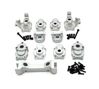 LeeQinersw Ricambi Auto RC Set Tazza Sterzo Supporto Giunti Staffa Tirante Cuscinetto Montaggio Metallo Lega Alluminio Compatibile Modelli YK4102 YK4103 YK6101, Argento