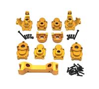LeeQinersw Ricambi Auto RC Set Tazza Sterzo Supporto Giunti Staffa Tirante Cuscinetto Montaggio Metallo Lega Alluminio Compatibile Modelli YK4102 YK4103 YK6101, Oro