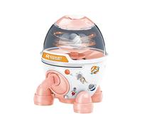 LeeQinersw Salvadanaio a Forma di Razzo per Bambini Dai 3 Agli 8 Anni, Scatola per Risparmiare Denaro con Chiave, rosa, Taglia unica