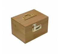 LeeQinersw Salvadanio per Bambini Cassetta Porta Soldi con Serratura a Combinazione Contenitore Stile Antico in Legno per Gioielli E Ricordi Adatto a Bambini, Marrone, Busta Opp Piccola