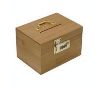 LeeQinersw Salvadanio per Bambini Cassetta Porta Soldi con Serratura a Combinazione Contenitore Stile Antico in Legno per Gioielli E Ricordi Adatto a Bambini, Giallo, Scatola Cartoncino Piccola