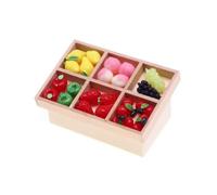 LeeQinersw Scaffale in Legno con 6 Scomparti Mensola Espositiva Naturale per Bambini il Gioco Creativo, Portafrutta