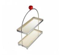 LeeQinersw Scaffale Portaoggetti da Banco Scaffale Multilivello Organizzatore da Tavolo Mensola da Appoggio Ripiano da Contatore in Acciaio Inox E Acrilico, Nero, size to 2