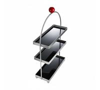 LeeQinersw Scaffale Portaoggetti da Banco Scaffale Multilivello Organizzatore da Tavolo Mensola da Appoggio Ripiano da Contatore in Acciaio Inox E Acrilico, Nero, size to 4