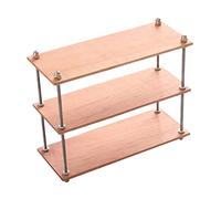 LeeQinersw Scaffale Portaoggetti in Miniatura, Organizer, Espositore, Libreria, Supporto a Strati in Legno con Bordi Lisci E Acciaio Inossidabile, Adatto per La, 3 Livelli Lunghi