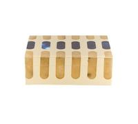 LeeQinersw Scatola con Intarsio a Strisce Azzurro Compatto Scatola Decorativa con Coperchio Salvaspazio Organizer Rettangolare per Mensole, Cassettiere, S