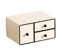 LeeQinersw Scatola Portaoggetti per Trucco in Pelle PU Color Crema per Il Bagno, Standard