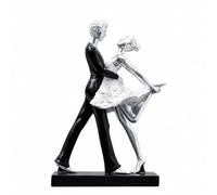 LeeQinersw Scultura di Danza a Due Persone Elegante Figurina di Danza da Esposizione Compatto Statuetta per Soggiorno, Argento