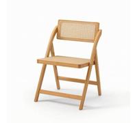 LeeQinersw Sedia Pieghevole Sedia in Legno Sedia da Pranzo Sedia con Schienale in Bambù E Rattan Resina Struttura Durevole E Finitura Intrecciata Adatta per Sala, Noce