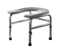 LeeQinersw Sedile per WC regolabile in altezza, comodo sedile da comodino, sgabello per WC accovacciato, Grigio